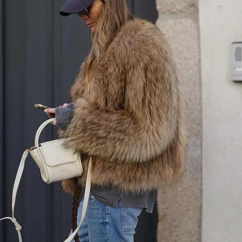 Women's Plush Fur Jacket | Warm & Weatherproof