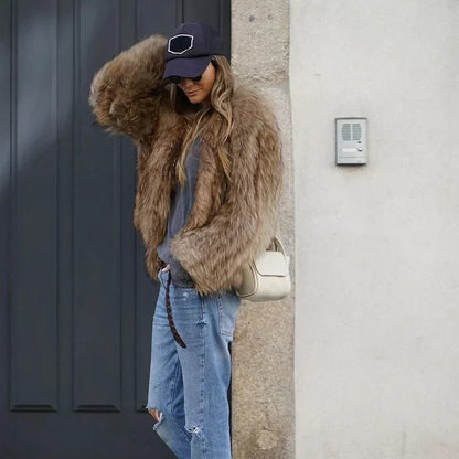 Women's Plush Fur Jacket | Warm & Weatherproof