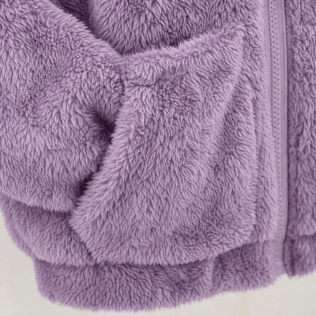 Women's Plush Hooded Zip-Up Jacket | Warm & Lightweight