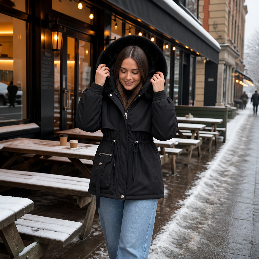 Women's Puffer Coat | Shaped Waist & Double-Layer Warmth