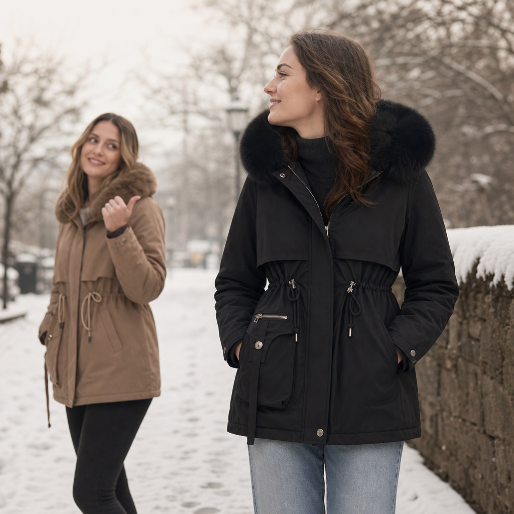 Women's Puffer Coat | Shaped Waist & Double-Layer Warmth