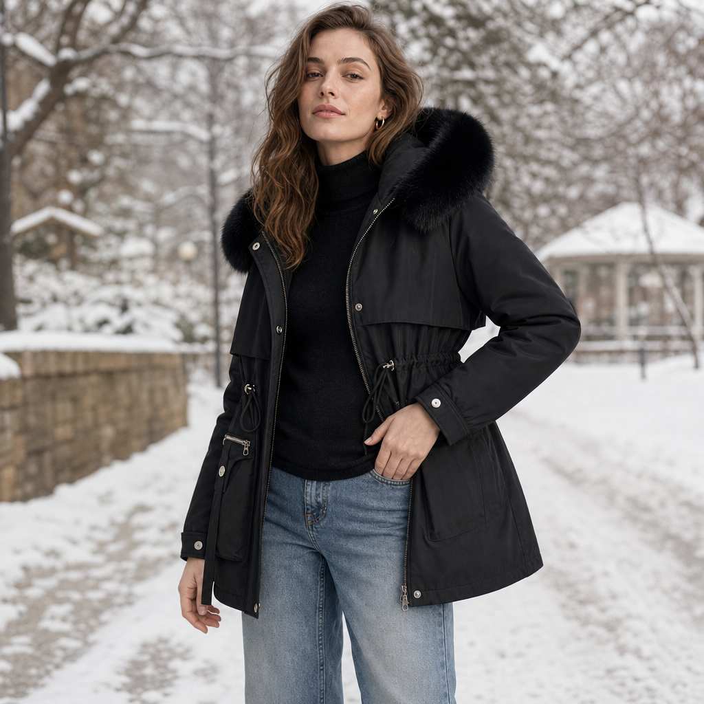 Women's Puffer Coat | Shaped Waist & Double-Layer Warmth