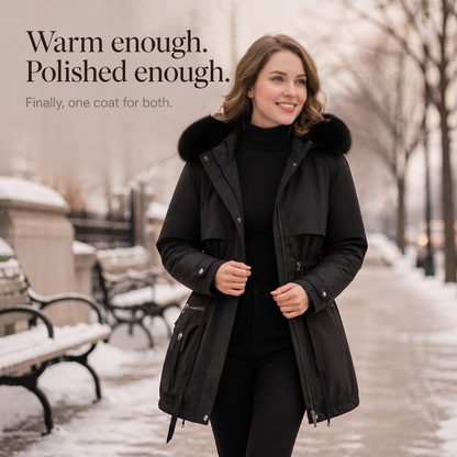 Women's Puffer Coat | Shaped Waist & Double-Layer Warmth