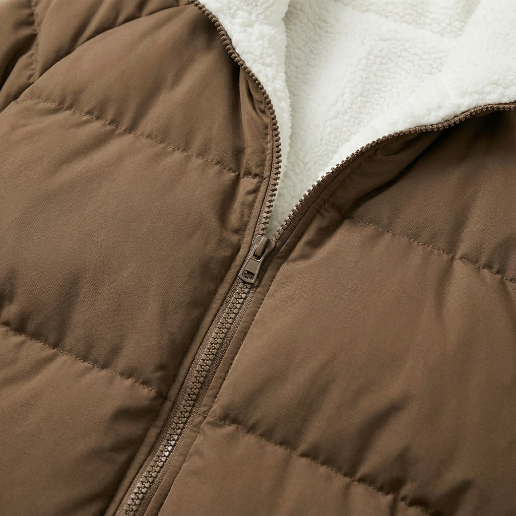 Women's Puffer Jacket | Structured Stand Collar & Warm