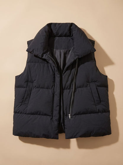 Women's Puffer Vest | Shawl Collar & Wind-Proof Warmth