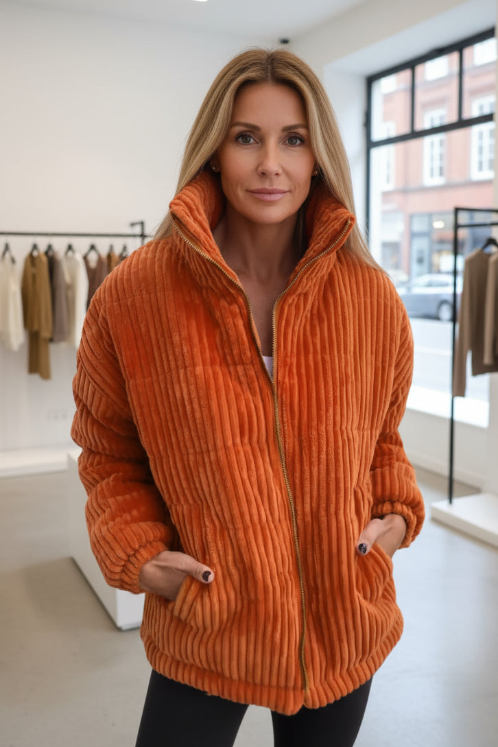 Women's Quilted Coat | High Collar & Relaxed Fit