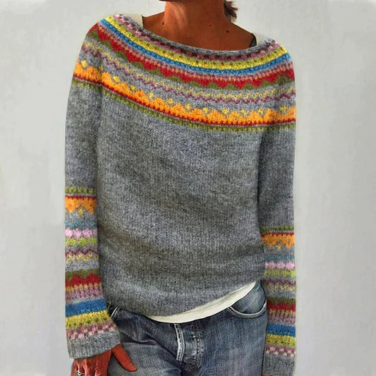 Women's Ribbed Knit Pullover | Crew Neck & Long Sleeve Comfort