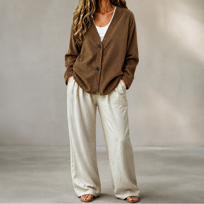 Women's Ribbed Open-Front Cardigan | Long-Line Flattering Fit