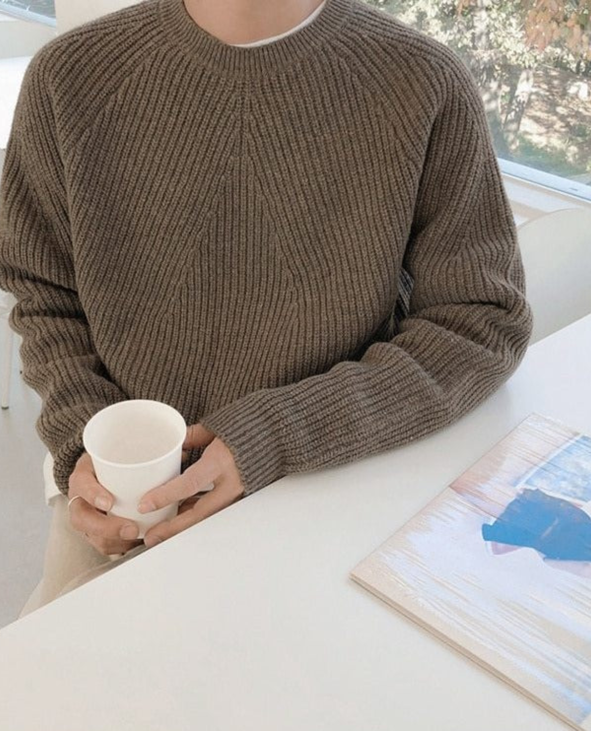 Women's Ribbed Sweater | Crew Neck Knit