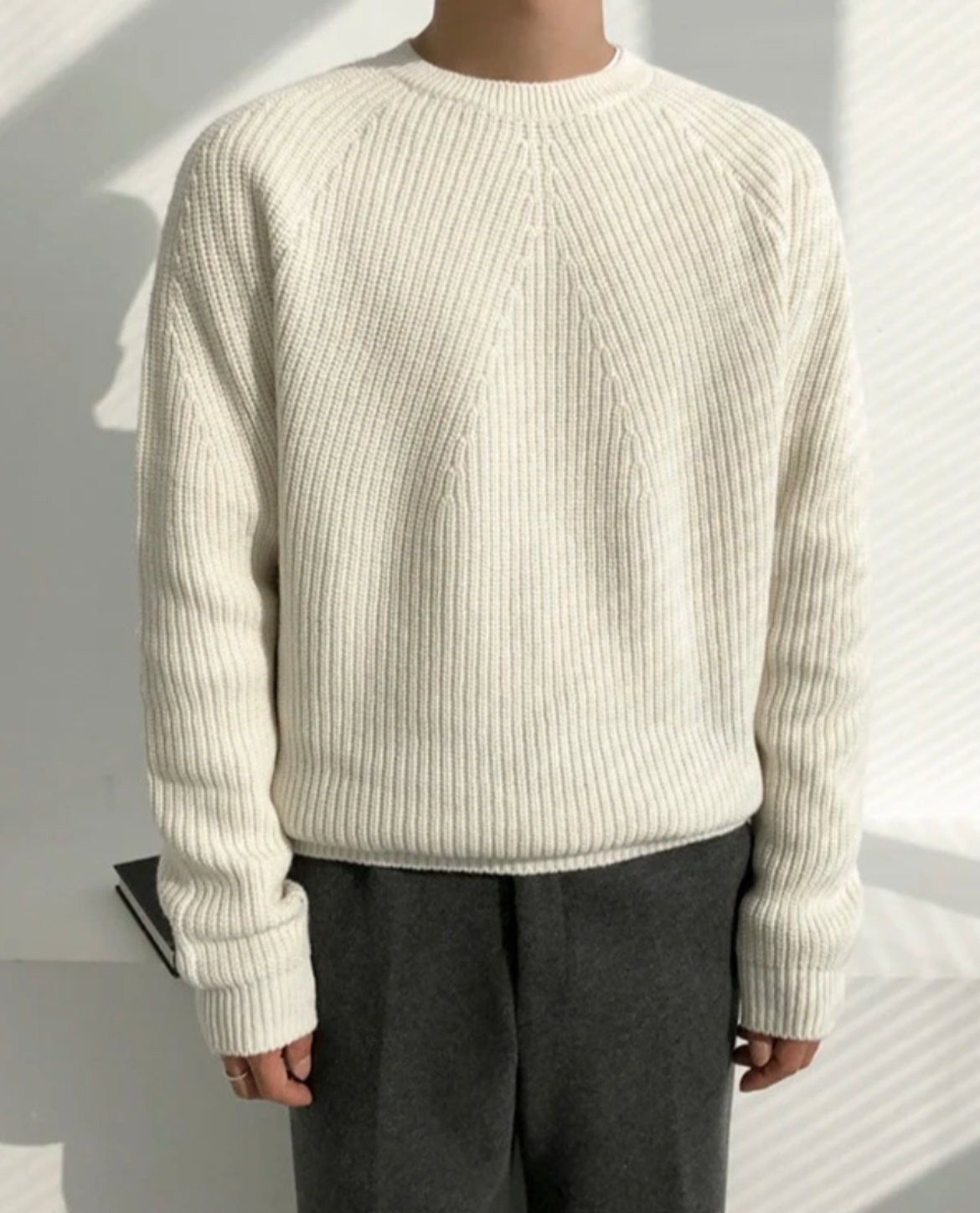 Women's Ribbed Sweater | Crew Neck Knit