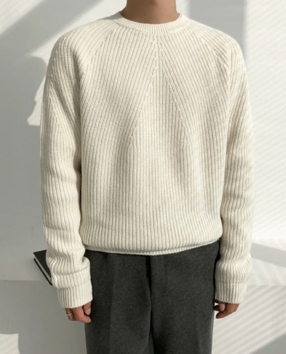 Women's Ribbed Sweater | Crew Neck Knit