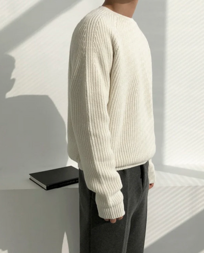 Women's Ribbed Sweater | Crew Neck Knit