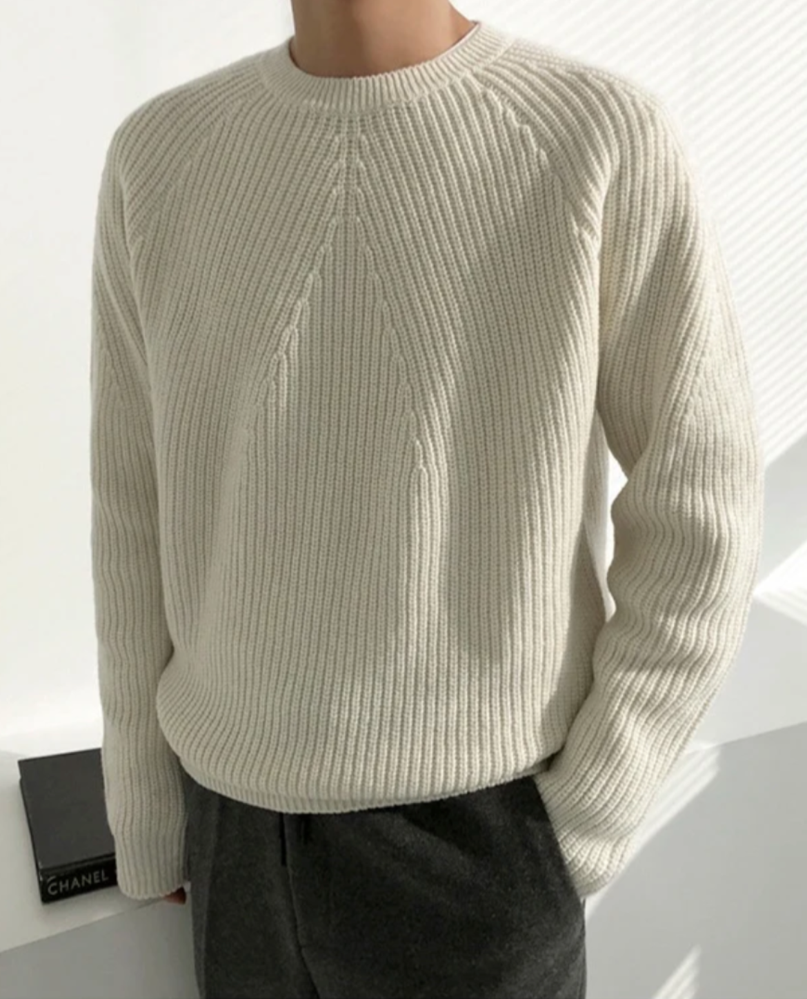 Women's Ribbed Sweater | Crew Neck Knit