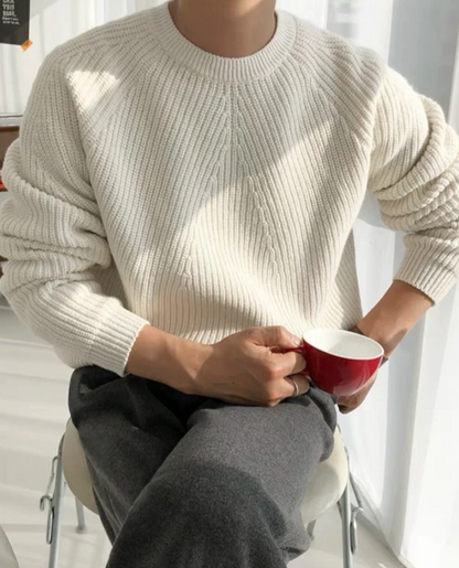 Women's Ribbed Sweater | Crew Neck Knit