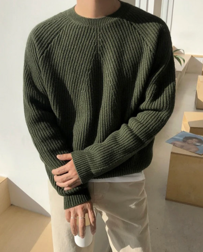 Women's Ribbed Sweater | Crew Neck Knit