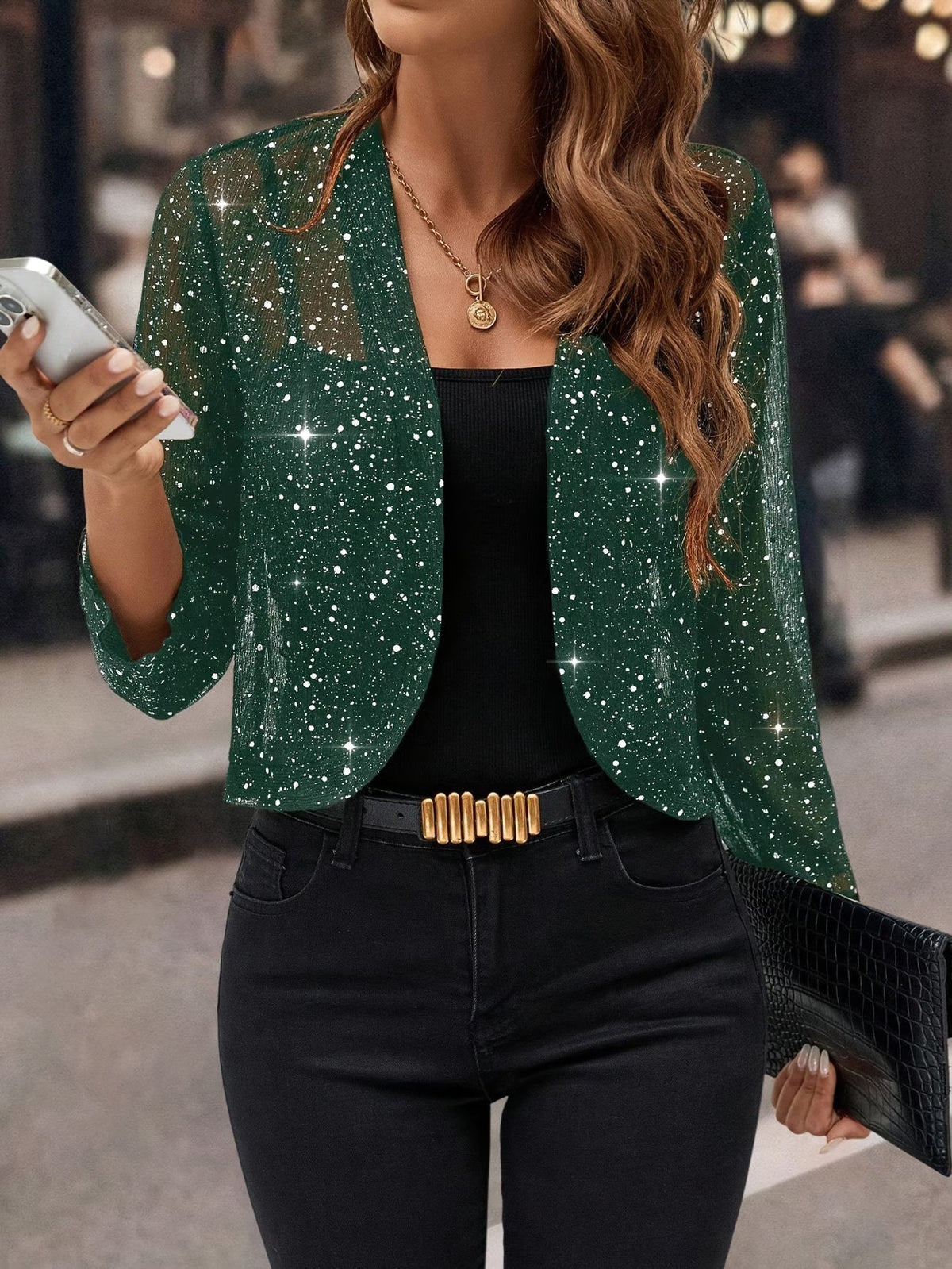 Women's Sequin Cardigan Jacket | Glitter Sparkle Design