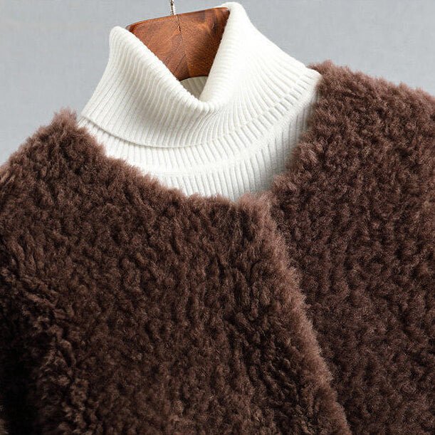 Women's Shearling Coat Relaxed Fit Winter Outerwear