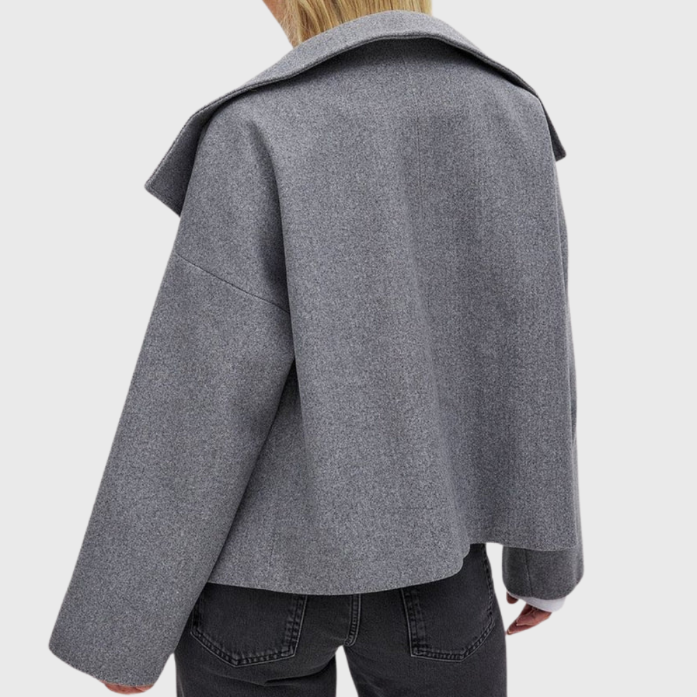 Women's Short Coat Double Breasted Flattering Fit with Light Lining