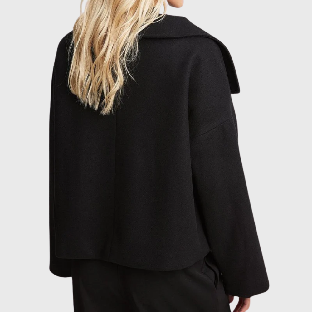 Women's Short Coat Double Breasted Flattering Fit with Light Lining