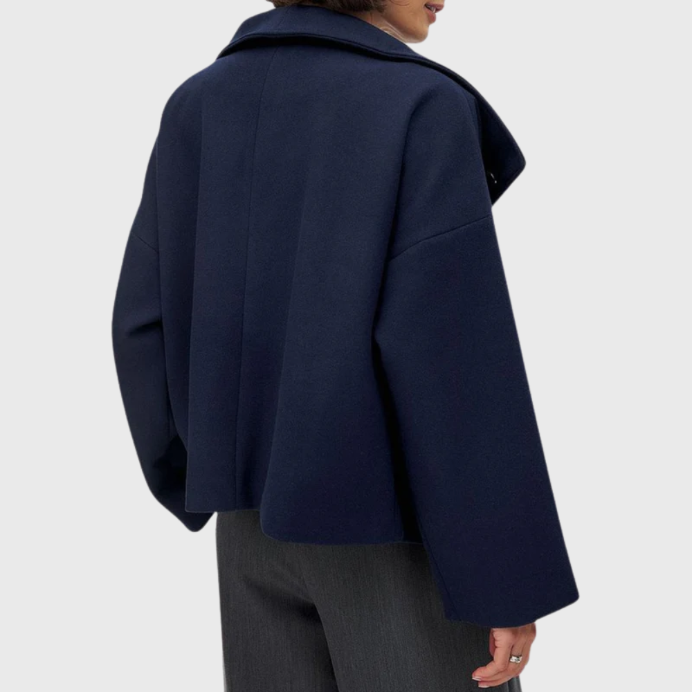 Women's Short Coat Double Breasted Flattering Fit with Light Lining