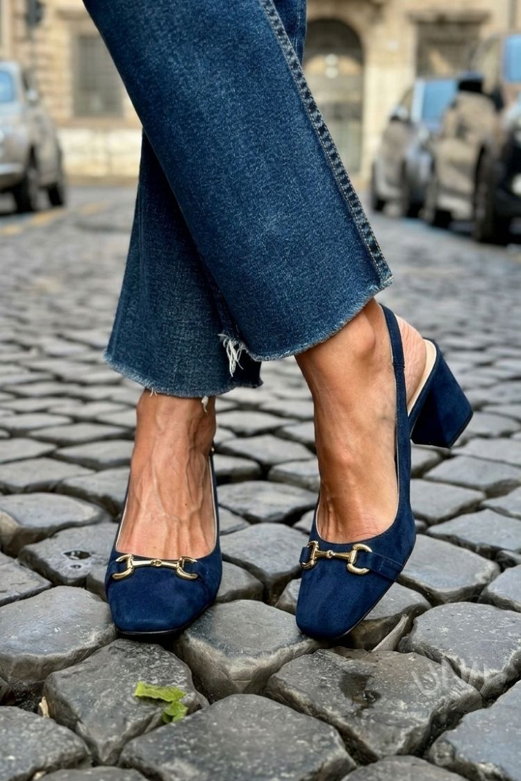 Women's Slingback Heels | Pointed Toe & Block Heel
