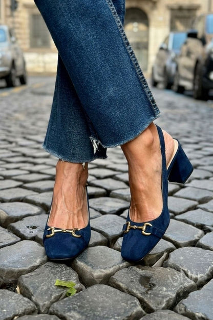 Women's Slingback Heels | Pointed Toe & Block Heel