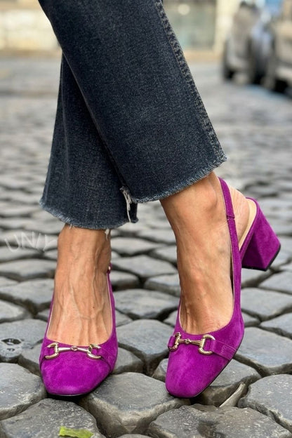 Women's Slingback Heels | Pointed Toe & Block Heel