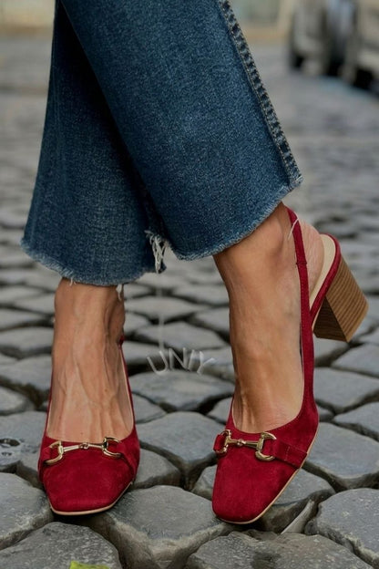 Women's Slingback Heels | Pointed Toe & Block Heel