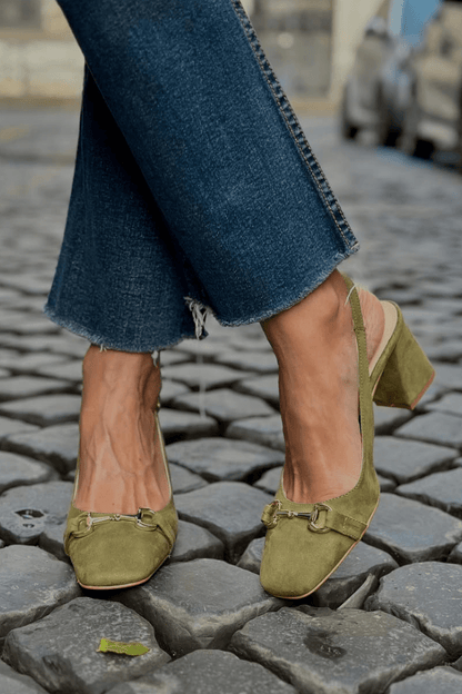 Women's Slingback Heels | Pointed Toe & Block Heel