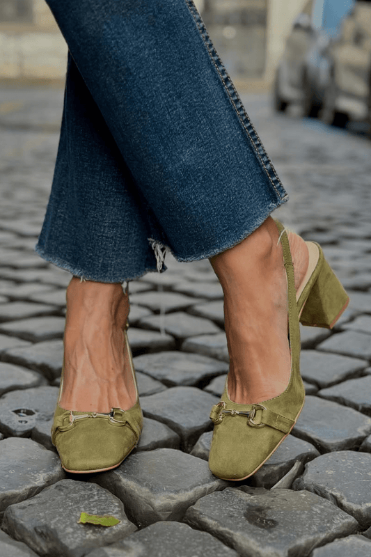 Women's Slingback Heels | Pointed Toe & Block Heel