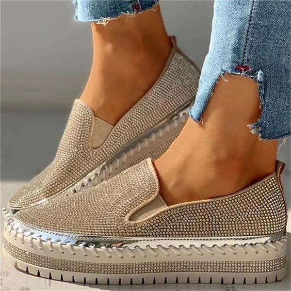 Women's Slip On Shoes | Diamante & Platform Sole