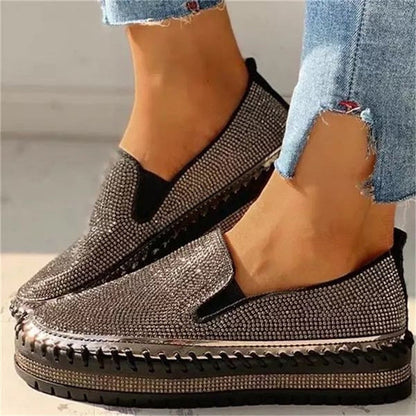 Women's Slip On Shoes | Diamante & Platform Sole
