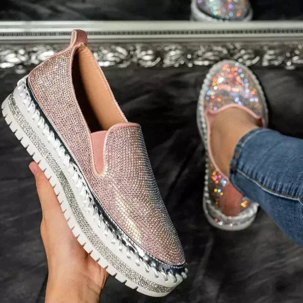 Women's Slip On Shoes | Diamante & Platform Sole