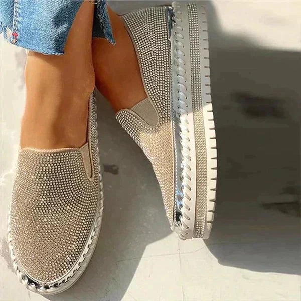 Women's Slip On Shoes | Diamante & Platform Sole