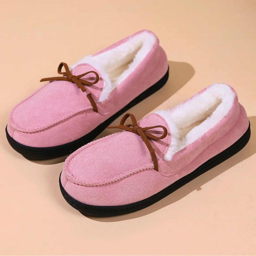 Women's Slippers Slip On Round Toe Flat Rubber Sole with Butterfly Bow
