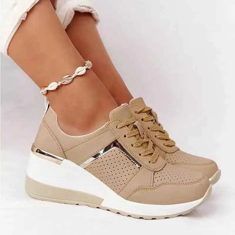 Women's Sneakers | Wedge Sole & Lace Up