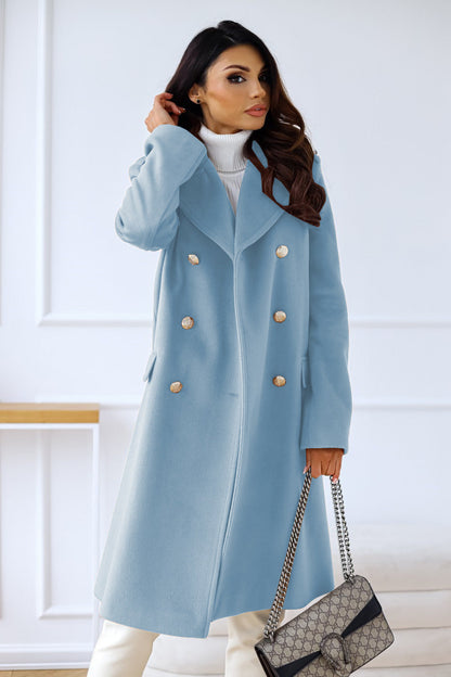 Women's Stylish Double-Breasted Coat for Winter Wear
