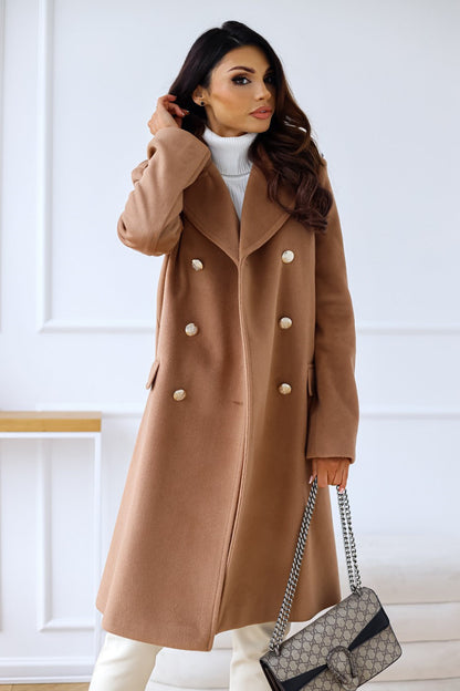 Women's Stylish Double-Breasted Coat for Winter Wear