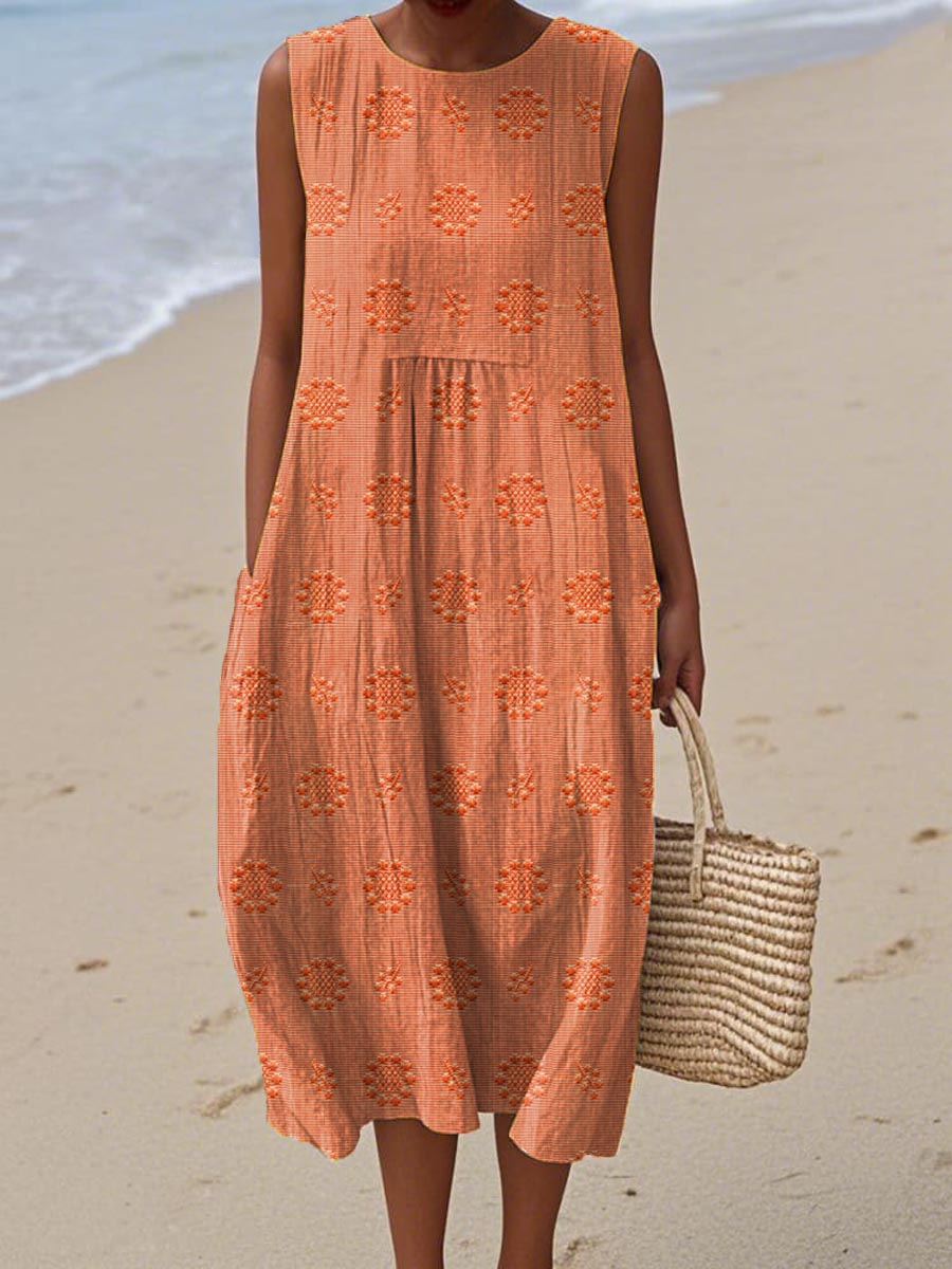 Women's Summer Midi Dress | Sleeveless & Relaxed Holiday Style