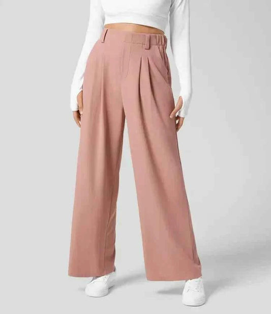 Women's Summer Trousers | Straight Leg Pleated Waist