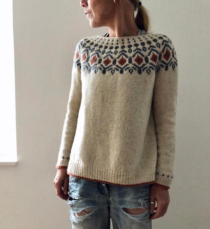 Women's Sweater | Autumn Collar Pattern & Cosy Comfort