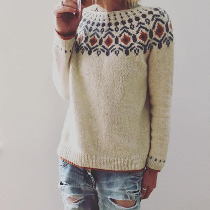 Women's Sweater | Autumn Collar Pattern & Cosy Comfort