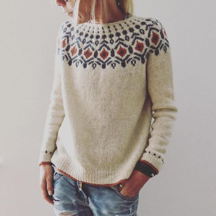 Women's Sweater | Autumn Collar Pattern & Cosy Comfort
