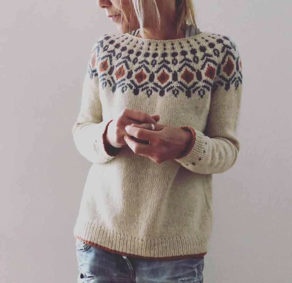 Women's Sweater | Autumn Collar Pattern & Cosy Comfort