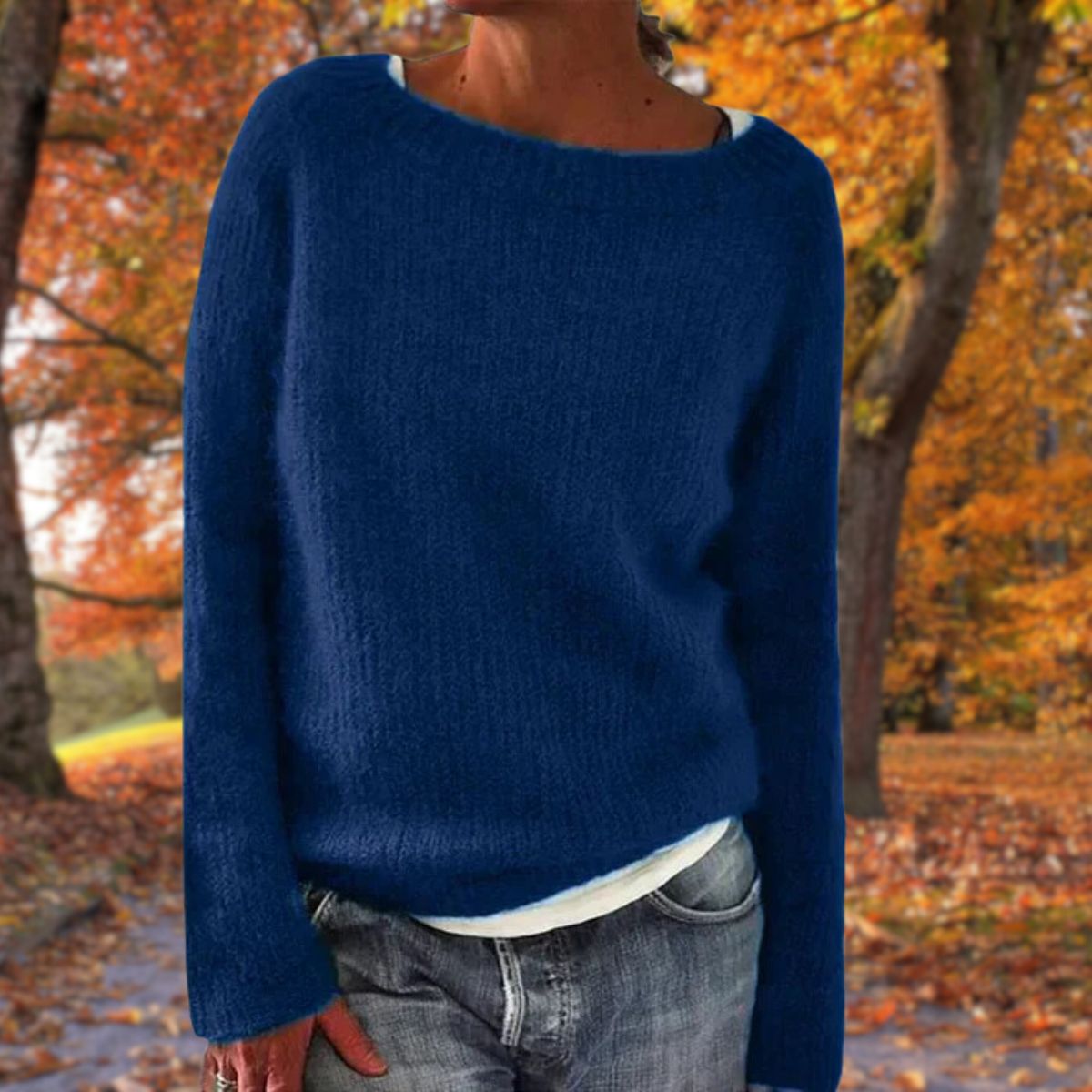 Women's Sweater | Boat Neck Ribbed Knit