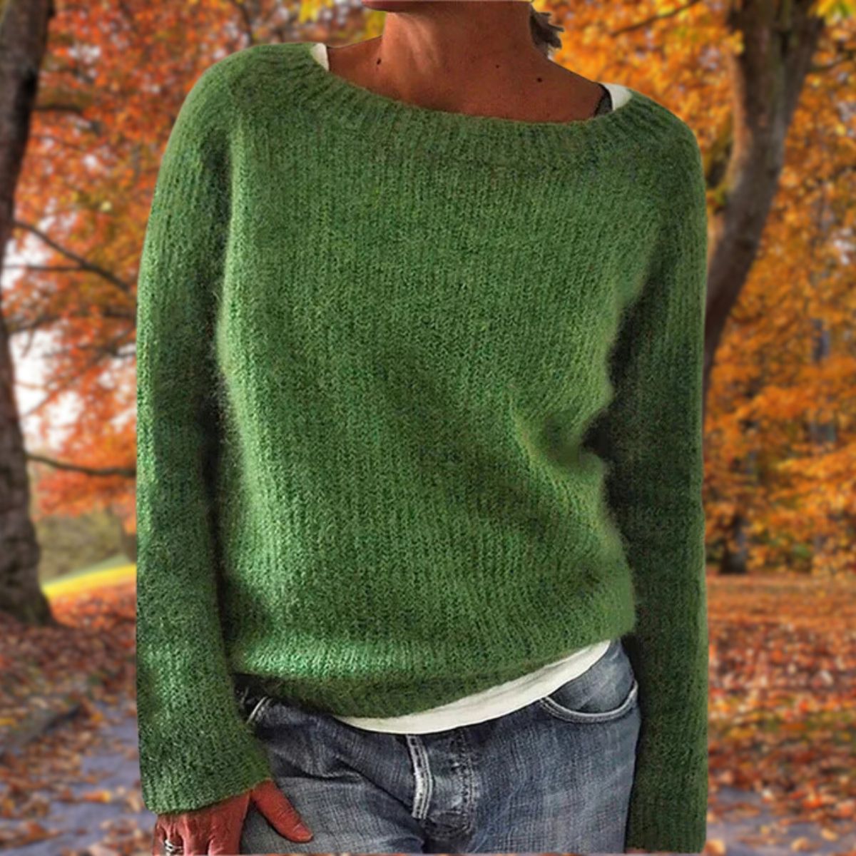 Women's Sweater | Boat Neck Ribbed Knit