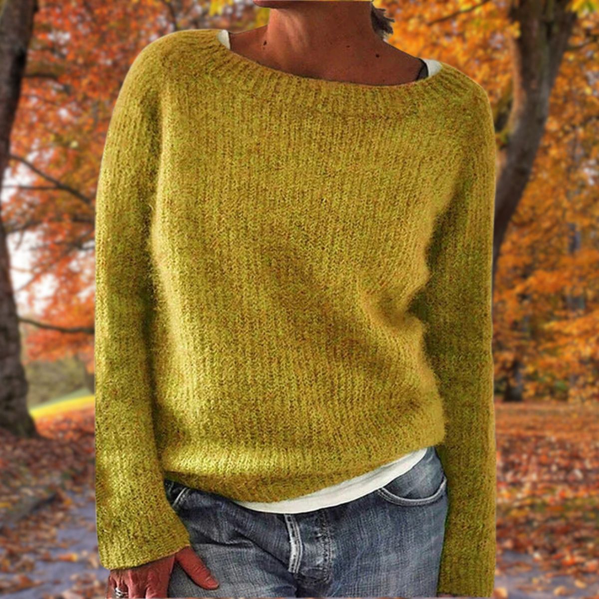 Women's Sweater | Boat Neck Ribbed Knit