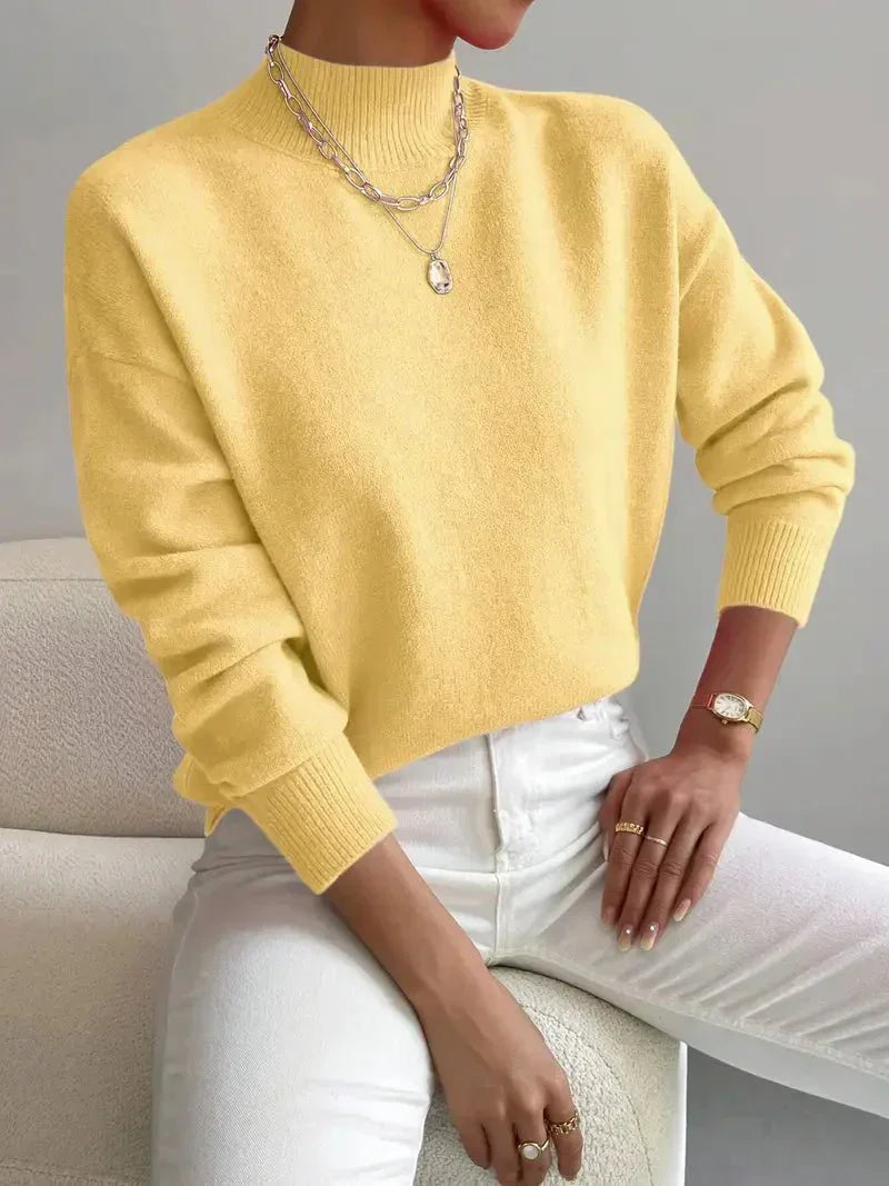Women's Sweater | Crew Neck Ribbed Cuff