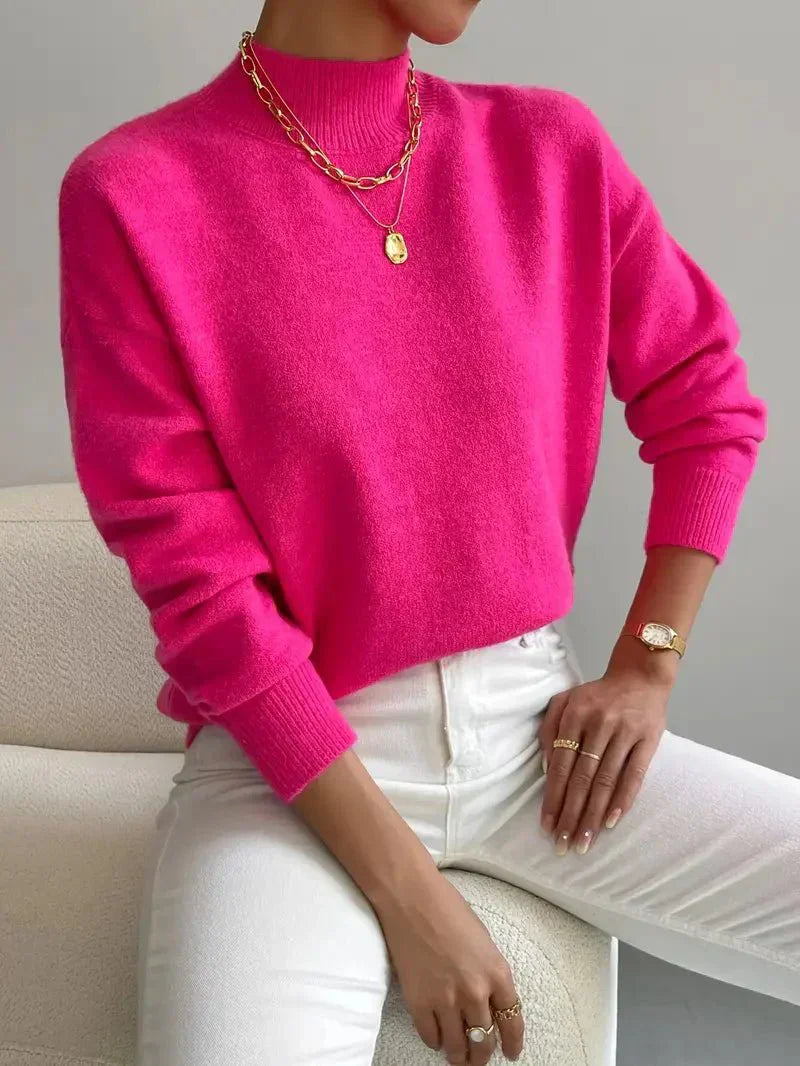 Women's Sweater | Crew Neck Ribbed Cuff