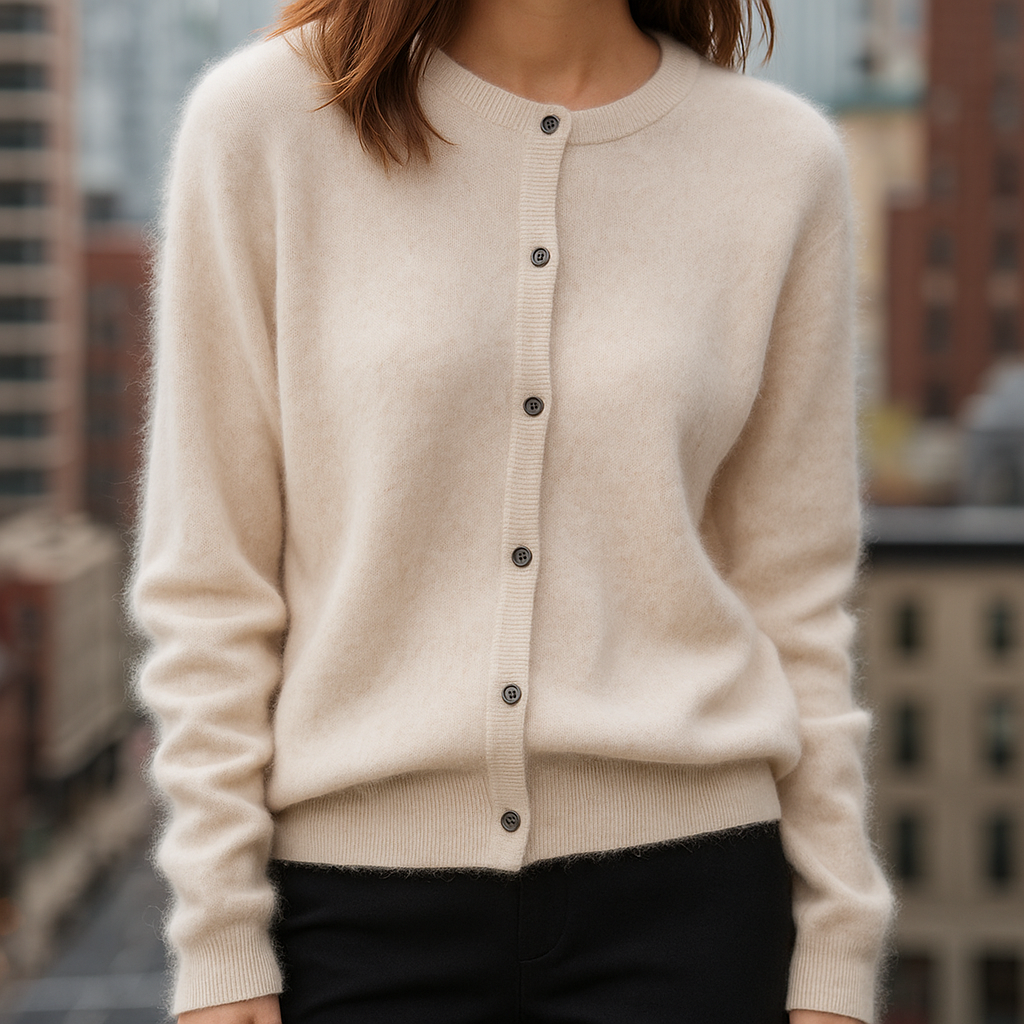 Women's Sweater | Round Neck Button Front